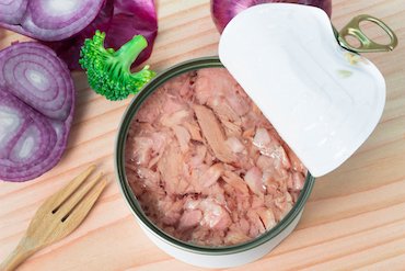 can of fish - open tin of tuna