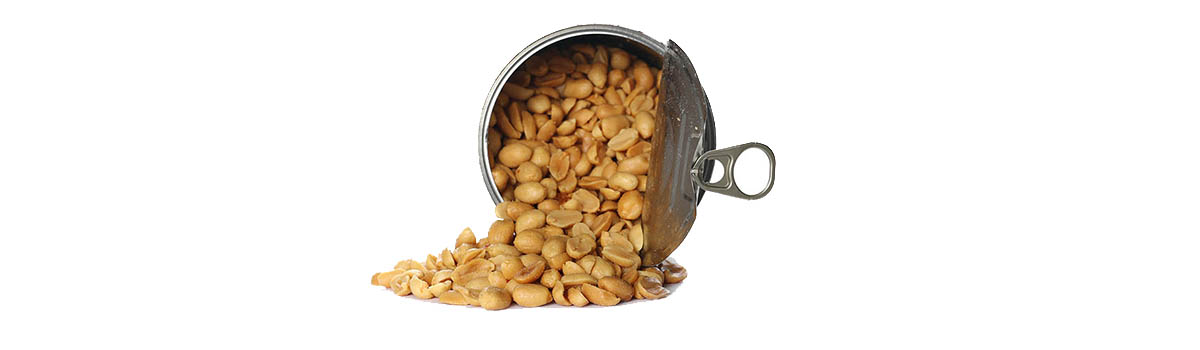 Can of salted peanuts